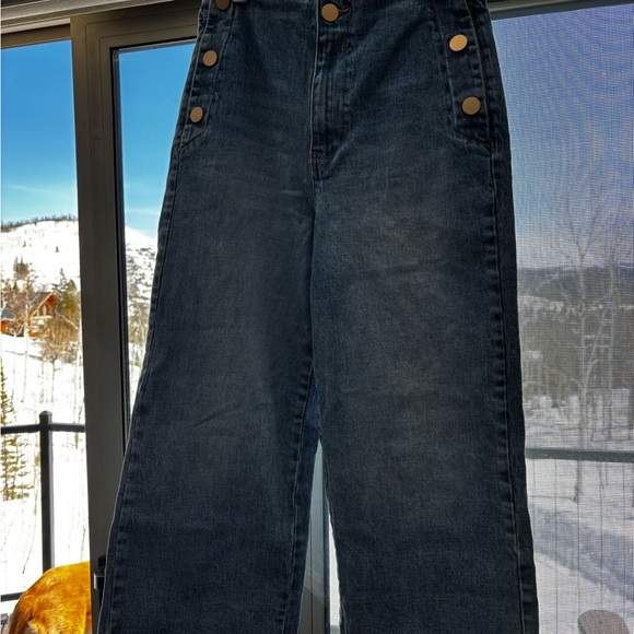 Women's High-Waisted Blue Jeans - Picture 1 of 5